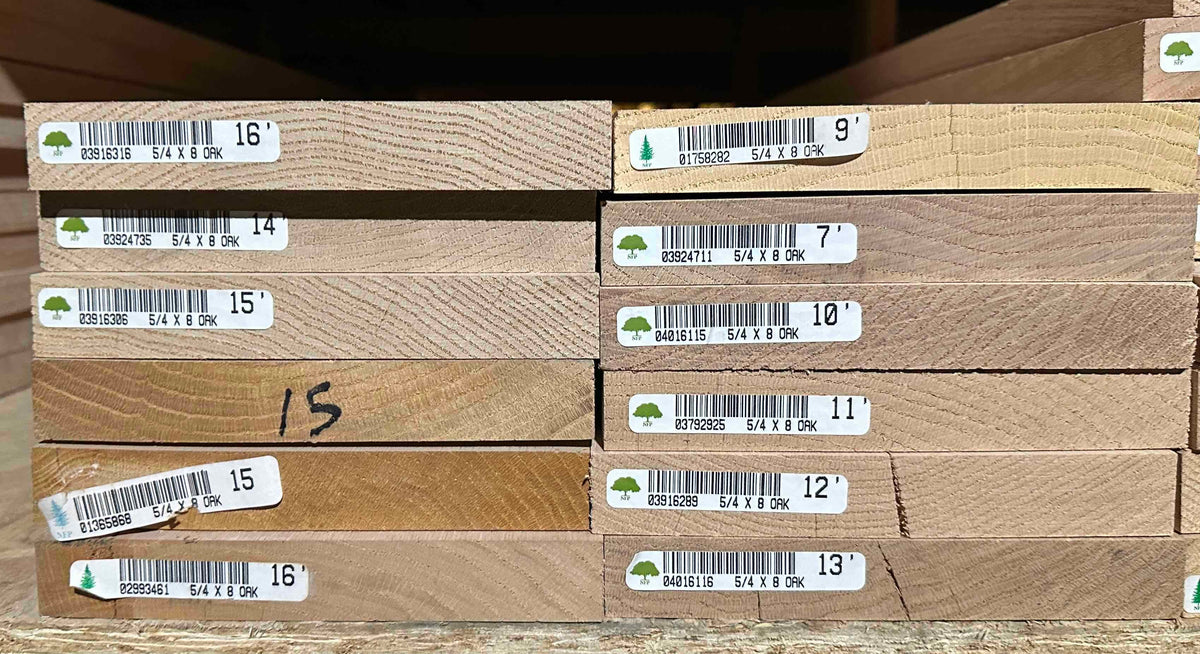 L/F 5/4X8 Red Oak S4S