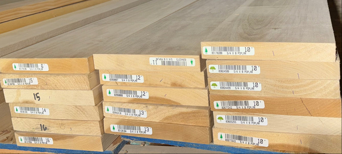 L/F 5/4X8 Poplar S4S