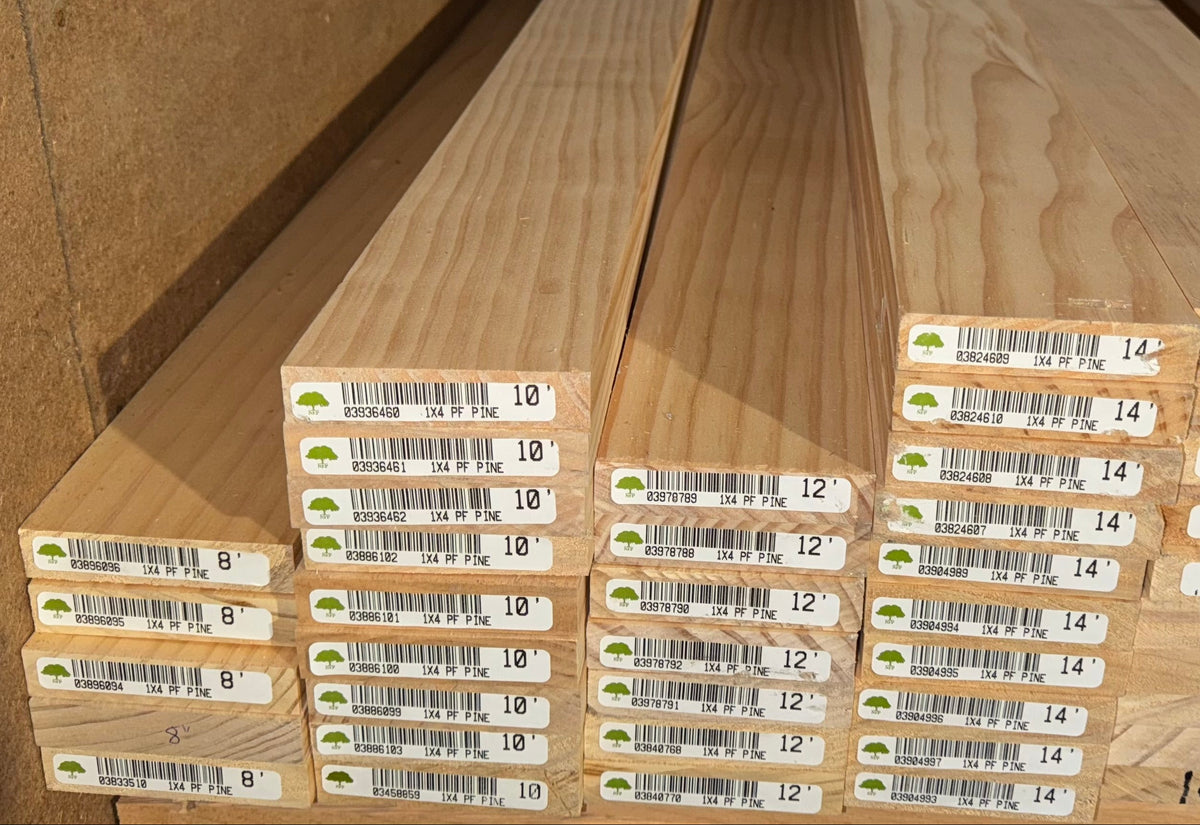 L/F 1X4 Clear White Pine