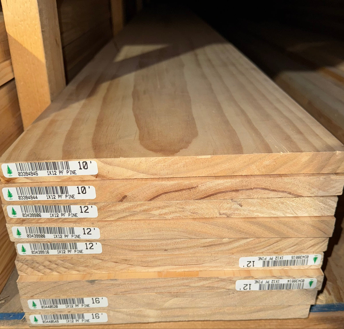 L/F 1X12 Clear White Pine S4S