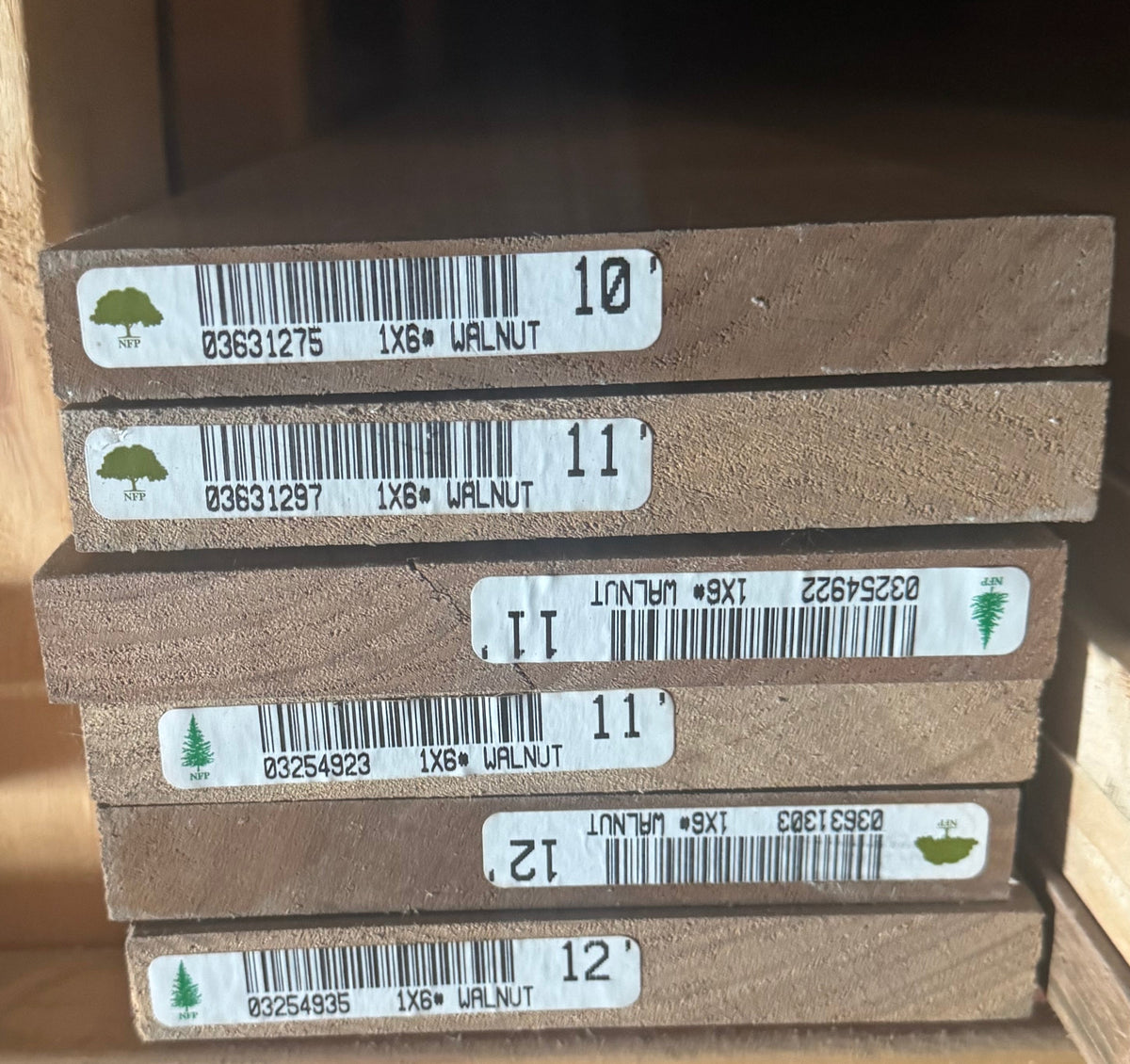 L/F 1X6 Walnut S4S