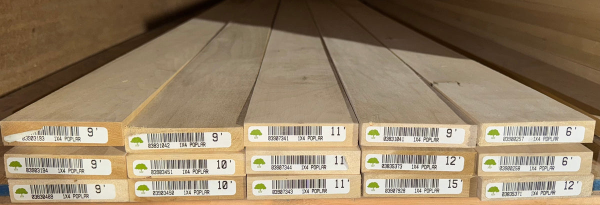 L/F 1X4 Poplar S4S