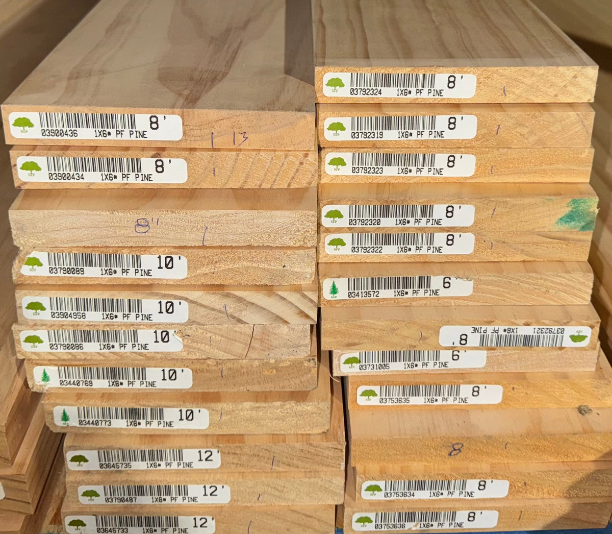 L/F 1X6 Clear White Pine