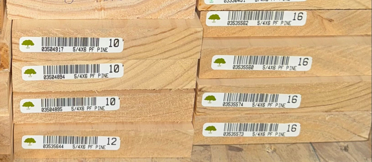 L/F 5/4X6" Clear White Pine