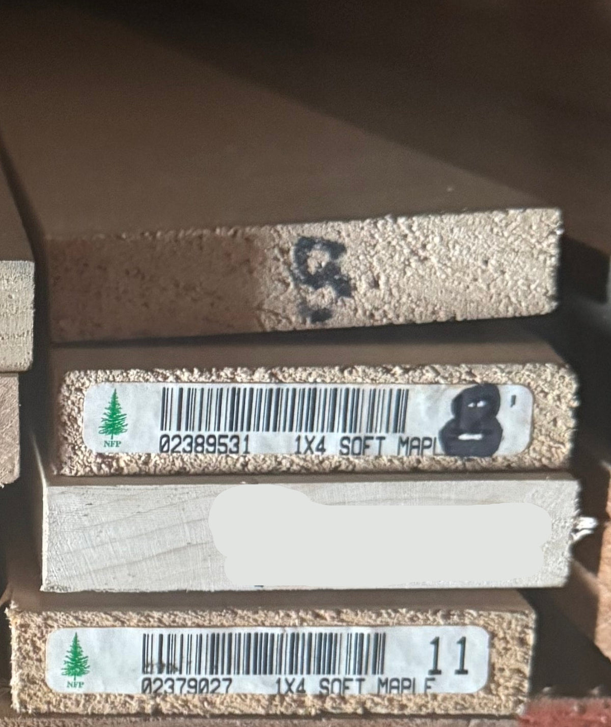 L/F 1X4 Maple S4S