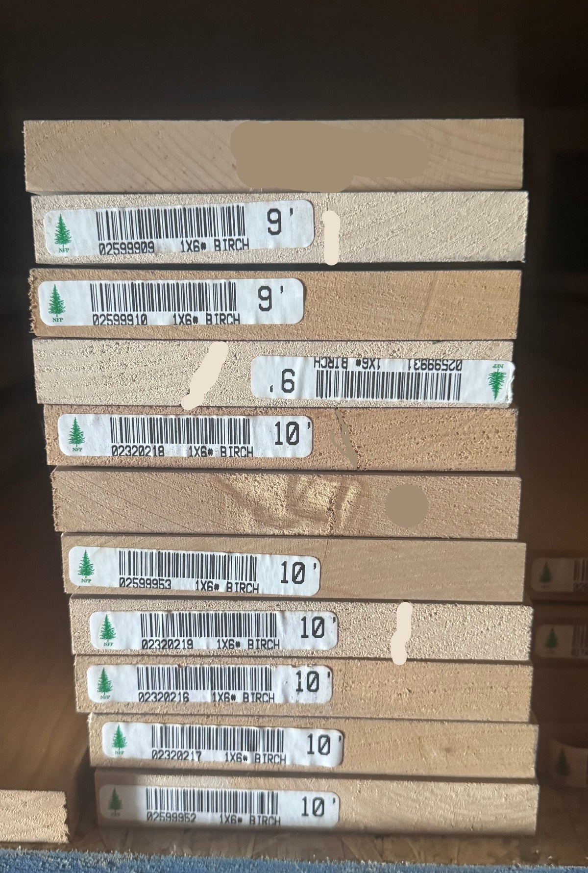 L/F 1X6 Birch S4S